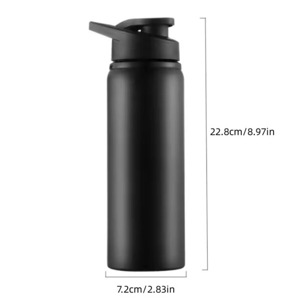 Juomapullo 0,6L omalla kaiverruksella (Musta, alumiini)